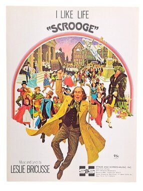 Vintage I Like Life Sheet Music From Scrooge 1970 Leslie Bricusse Albert Finney